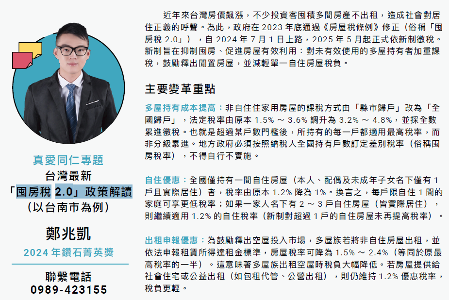 興城團隊尋厝覓宅-刊物專題報導 ｜囤房稅2.0政策解讀＋節稅建議