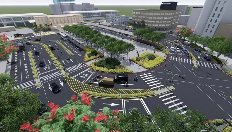 台南火車站前廣場百年「大變身」7日啟用新U型行車動線